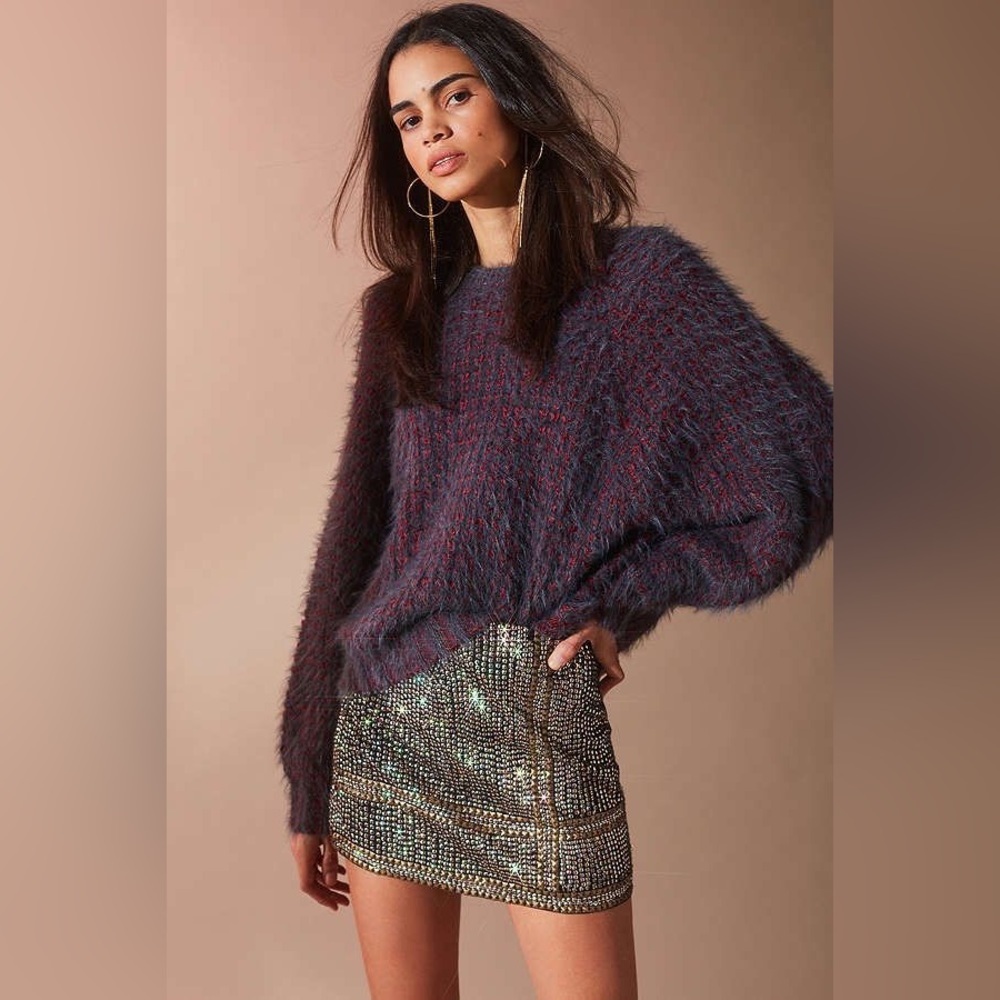 Urban Outfitters Sequin Studded Mini Skirt